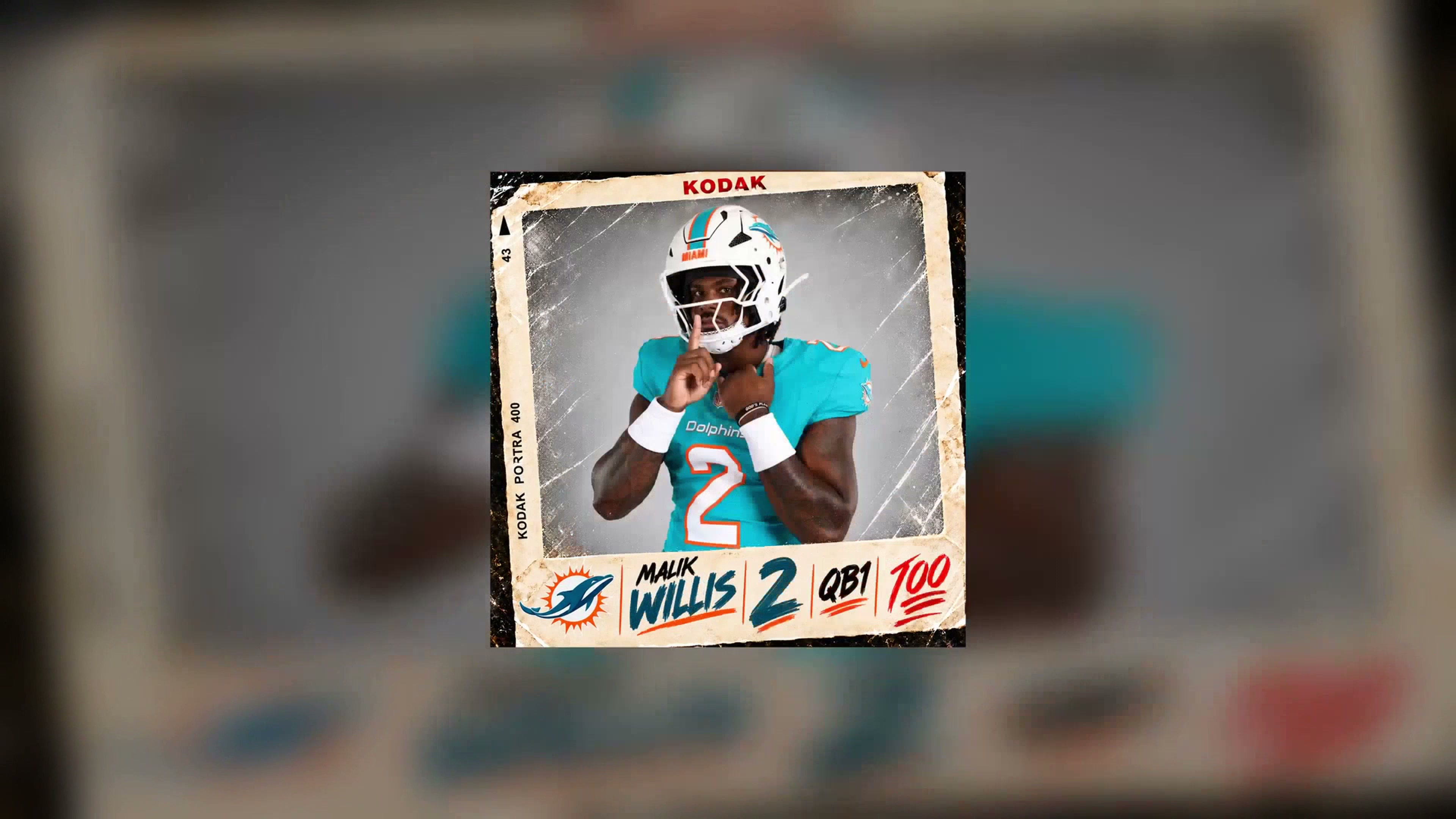 Dolphins player card from the finished film